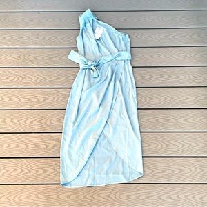 Satin One Shoulder MIDI Dress